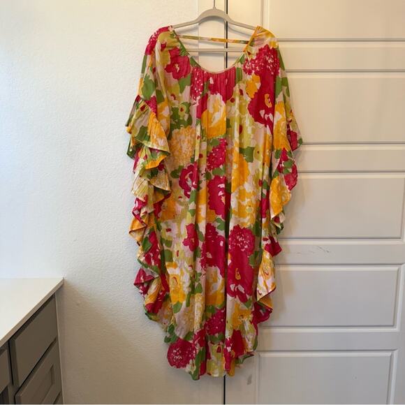 Maeve Floral Ruffle-Hem Kaftan - Picture 3 of 6